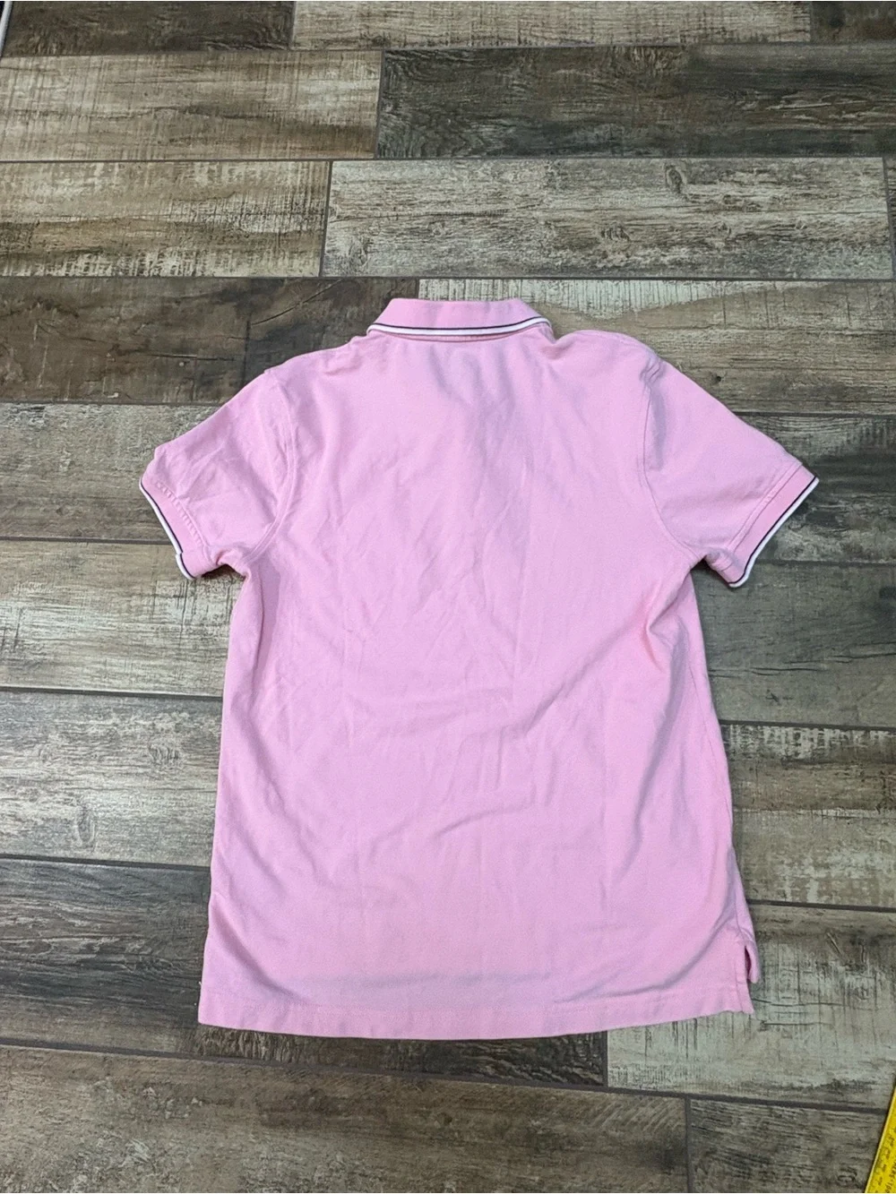 J. Crew Light Pink Polo with Chest Pocket and Contrast Tipping
